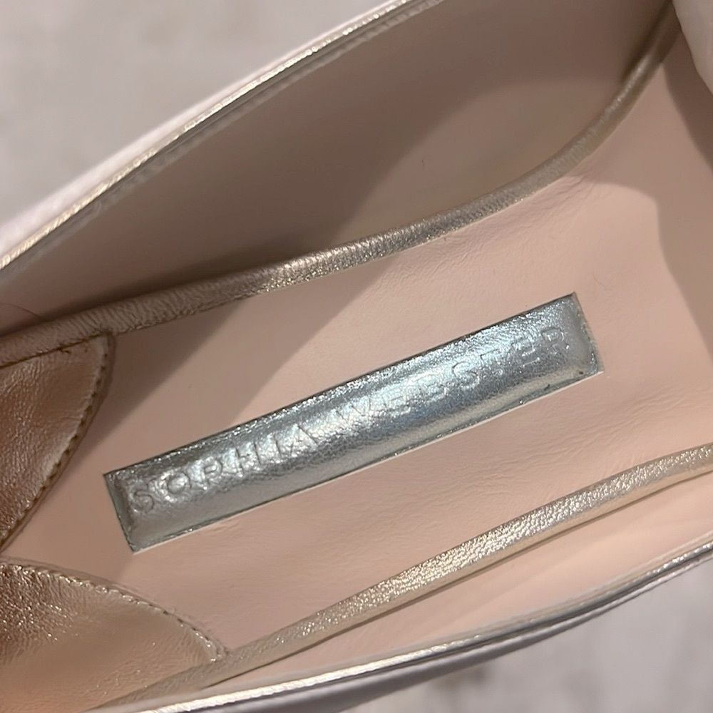 Sophia Webster Margaux Embellished Pointed Toe Pumps in Ivory Satin, New,Size 38 - Picture 13 of 16